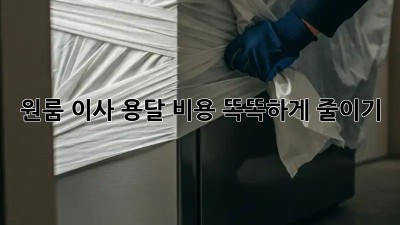 원룸 이사, 용달 비용 똑똑하게 줄이기!